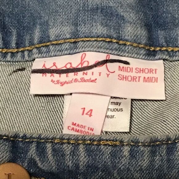 Isabel Maternity MIDI Jean Shorts 14 - Picture 5 of 6
